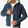 Sortie ✨ Veste Jean Interieur Fourrure Capuche ZVS-022 Bleu Denim de Zayne Paris 😍
