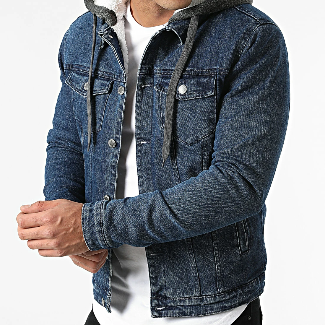 Sortie ✨ Veste Jean Interieur Fourrure Capuche ZVS-022 Bleu Denim de Zayne Paris 😍 3 Sortie ✨ Veste Jean Interieur Fourrure Capuche ZVS-022 Bleu Denim de Zayne Paris 😍 – Image 3