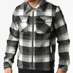 Coupon 🛒 Surchemise Zippée A Carreaux KD656 Noir Beige de Zayne Paris 👏 -Zayne Paris Soldes zayne paris 291265 KD656 1 20211112T124332 03