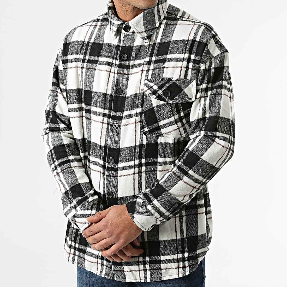 Vente flash ⌛ Surchemise A Carreaux KD665 Noir de Zayne Paris 🔔 3 Vente flash ⌛ Surchemise A Carreaux KD665 Noir de Zayne Paris 🔔 – Image 3