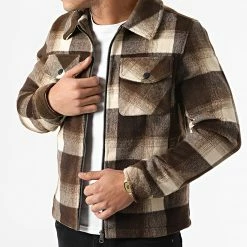 Meilleur prix ✔️ Surchemise A Carreaux KD656 Marron de Zayne Paris ⭐