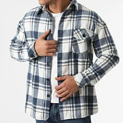 Vente flash 🛒 Surchemise A Carreaux KD665 Bleu de Zayne Paris 🛒 -Zayne Paris Soldes zayne paris 291270 KD665 2 20211111T161339 03