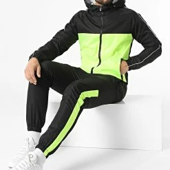 Meilleure affaire 🌟 Ensemble De Survêtement TX-746 Noir Jaune Fluo de Zayne Paris 🎁