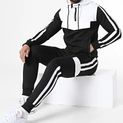 Meilleure vente 🛒 Ensemble De Survetement A Bandes TX-749 Noir Blanc de Zayne Paris 🤩