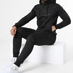 Grosses soldes 🛒 Ensemble De Survetement Camouflage TX-758 Noir de Zayne Paris ✨