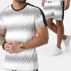 Nouveau 😀 Ensemble De Survetement A Rayures E234 Blanc de Zayne Paris ✨