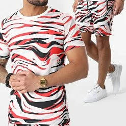 Le moins cher 😀 Ensemble De Survetement E204 Blanc Gris Rouge de Zayne Paris 🥰