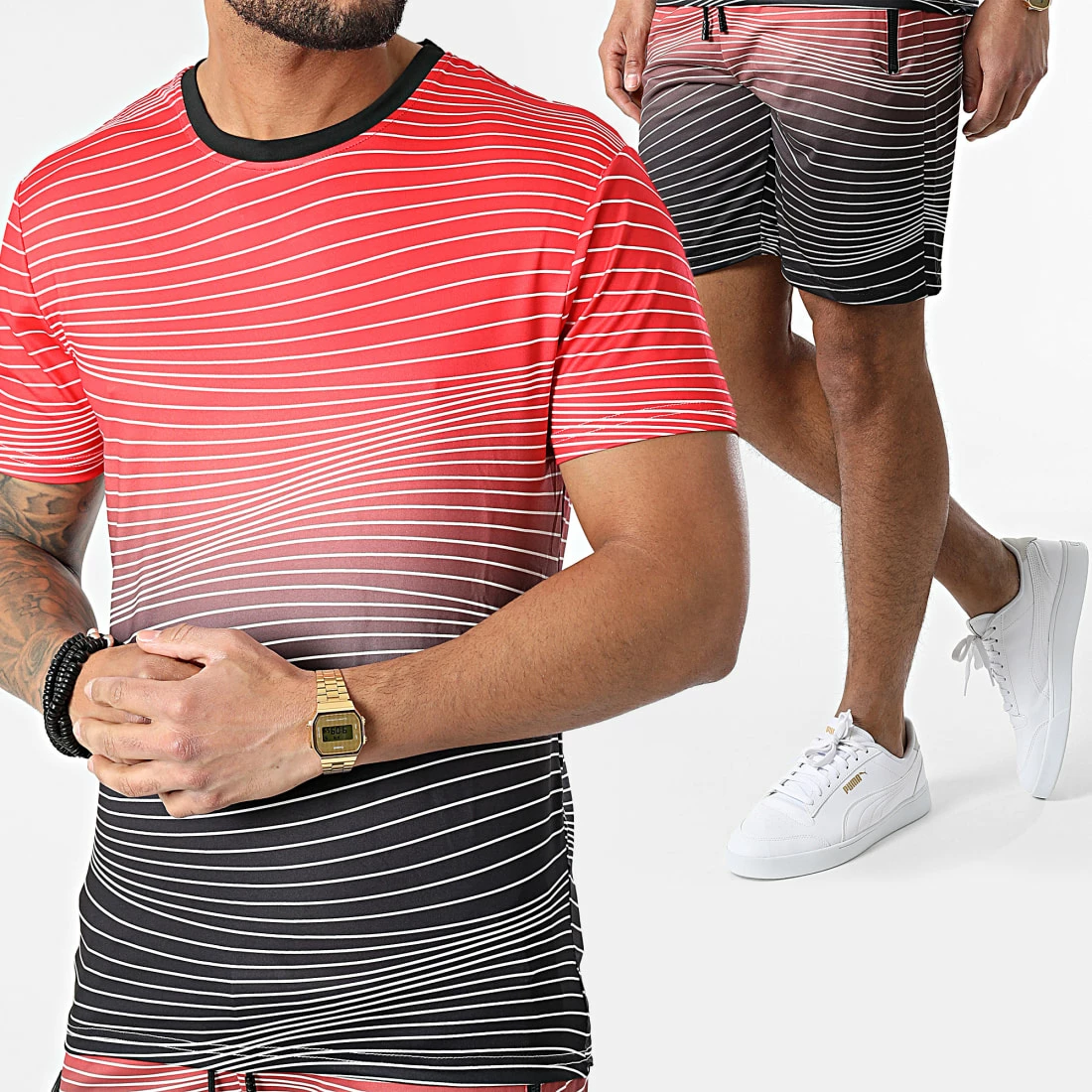 Vente flash 🥰 Ensemble De Survetement A Rayures E211 Rouge Noir de Zayne Paris 🎁 1 Vente flash 🥰 Ensemble De Survetement A Rayures E211 Rouge Noir de Zayne Paris 🎁