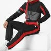 Remise 🔔 Ensemble De Survetement A Bandes TX-724 Noir Gris Rouge de Zayne Paris ✨