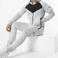 Grosses soldes 🤩 Ensemble De Survetement E299 Gris Chiné de Zayne Paris 🤩