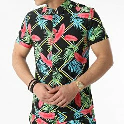 Meilleur prix 🥰 Ensemble Chemise A Manches Courtes Et Short Jogging KD736 Noir Floral de Zayne Paris ⌛ -Zayne Paris Soldes zayne paris 310896 KD736 1 20220329T151124 03