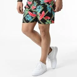 Meilleur prix 🥰 Ensemble Chemise A Manches Courtes Et Short Jogging KD736 Noir Floral de Zayne Paris ⌛ -Zayne Paris Soldes zayne paris 310896 KD736 1 20220329T151125 04
