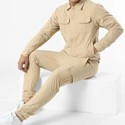 Tout neuf ⭐ Ensemble Veste Et Pantalon Jogging TX-730 Beige de Zayne Paris 😀