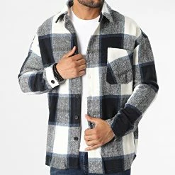 Les meilleures critiques de 😉 Surchemise A Carreaux KD642 Blanc Bleu Marine de Zayne Paris ⌛