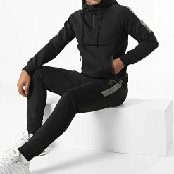 Acheter 🥰 Ensemble Veste Capuche Col Zippé Et Pantalon Jogging E-312 Noir de Zayne Paris 🛒