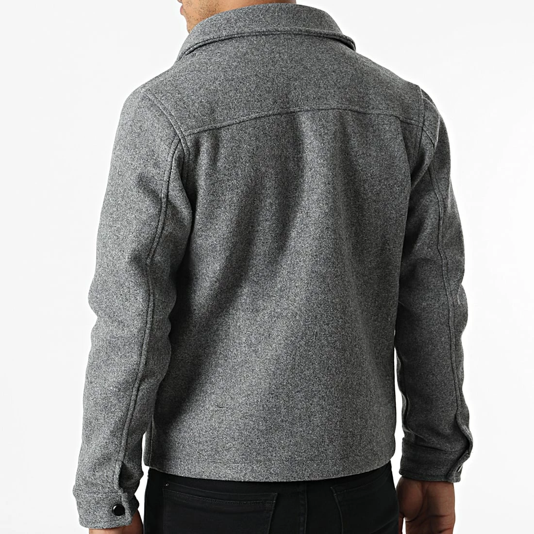 De gros 😉 Veste Zippée KD655 Gris Chiné de Zayne Paris 😀 4 De gros 😉 Veste Zippée KD655 Gris Chiné de Zayne Paris 😀 – Image 4