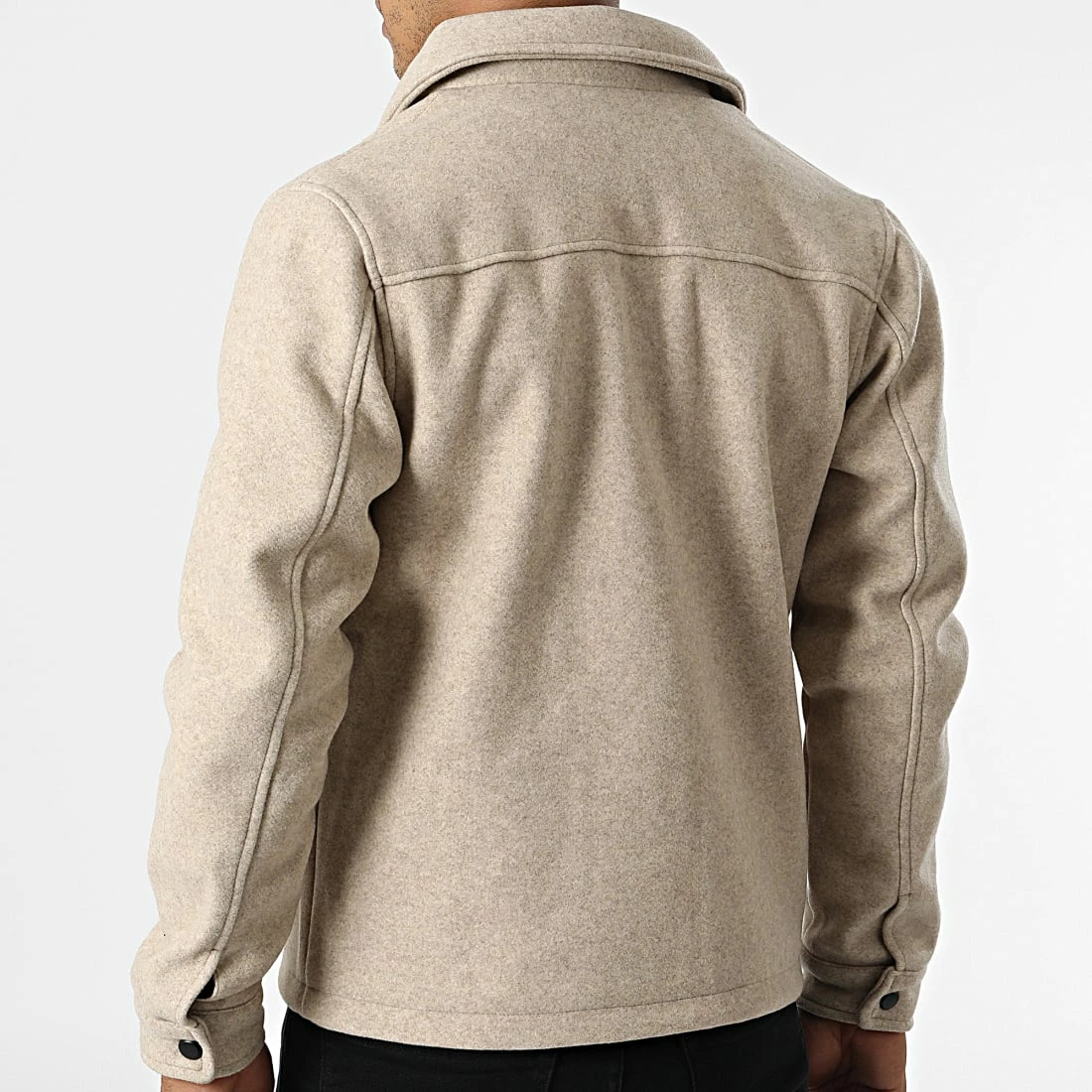 De gros ✨ Veste Zippée KD655 Beige Chiné de Zayne Paris ❤️ 4 De gros ✨ Veste Zippée KD655 Beige Chiné de Zayne Paris ❤️ – Image 4