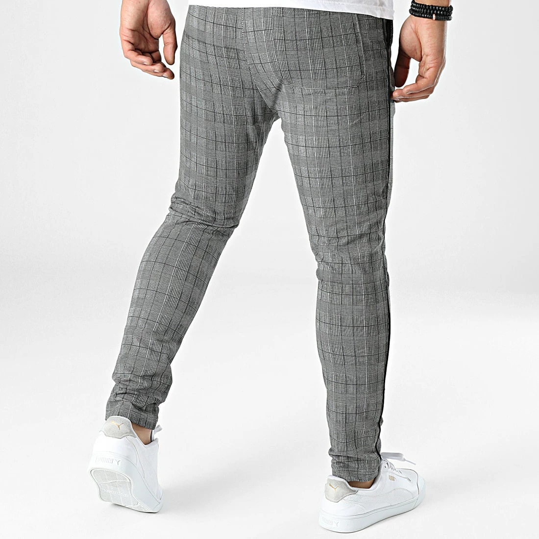 Vente flash 🤩 Pantalon A Carreaux Et Bandes TX-667 Gris Anthracite de Zayne Paris 🌟 4 Vente flash 🤩 Pantalon A Carreaux Et Bandes TX-667 Gris Anthracite de Zayne Paris 🌟 – Image 4