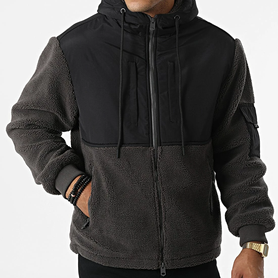 Promo 🥰 Veste Zippée Capuche Polaire TX-720 Gris Anthracite Noir de Zayne Paris 👍 3 Promo 🥰 Veste Zippée Capuche Polaire TX-720 Gris Anthracite Noir de Zayne Paris 👍 – Image 3