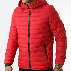 De gros 🎉 Doudoune Capuche MA21017 Rouge de Zayne Paris 💯