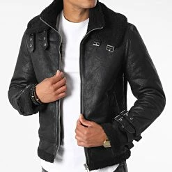 Meilleure affaire 🤩 Veste Zippée Col Mouton MA21005 Noir de Zayne Paris 🌟