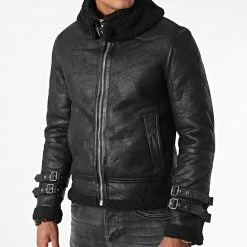 Meilleure affaire 🤩 Veste Zippée Col Mouton MA21005 Noir de Zayne Paris 🌟 -Zayne Paris Soldes zayne paris 331635 MA21005 BLACK 20220810T154903 03