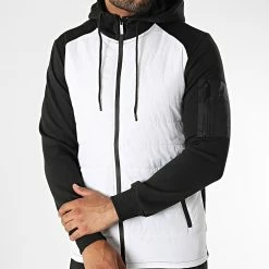 Nouveau 😍 Ensemble Veste Zippée Capuche Et Pantalon Jogging E-325 Blanc Noir de Zayne Paris ✔️ -Zayne Paris Soldes zayne paris 336177 E 325 2 20220915T150329 03