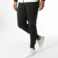 Nouveau 😍 Ensemble Veste Zippée Capuche Et Pantalon Jogging E-325 Blanc Noir de Zayne Paris ✔️ -Zayne Paris Soldes zayne paris 336177 E 325 2 20220915T150331 04