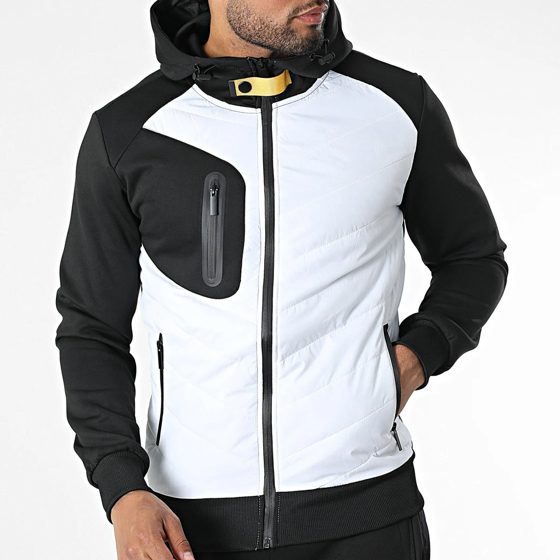 De gros 😉 Ensemble De Survetement E336 Blanc Noir de Zayne Paris 👍 3 De gros 😉 Ensemble De Survetement E336 Blanc Noir de Zayne Paris 👍 – Image 3