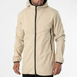 Meilleure vente 🎉 Veste Zippée Capuche E347 Beige de Zayne Paris 🔔