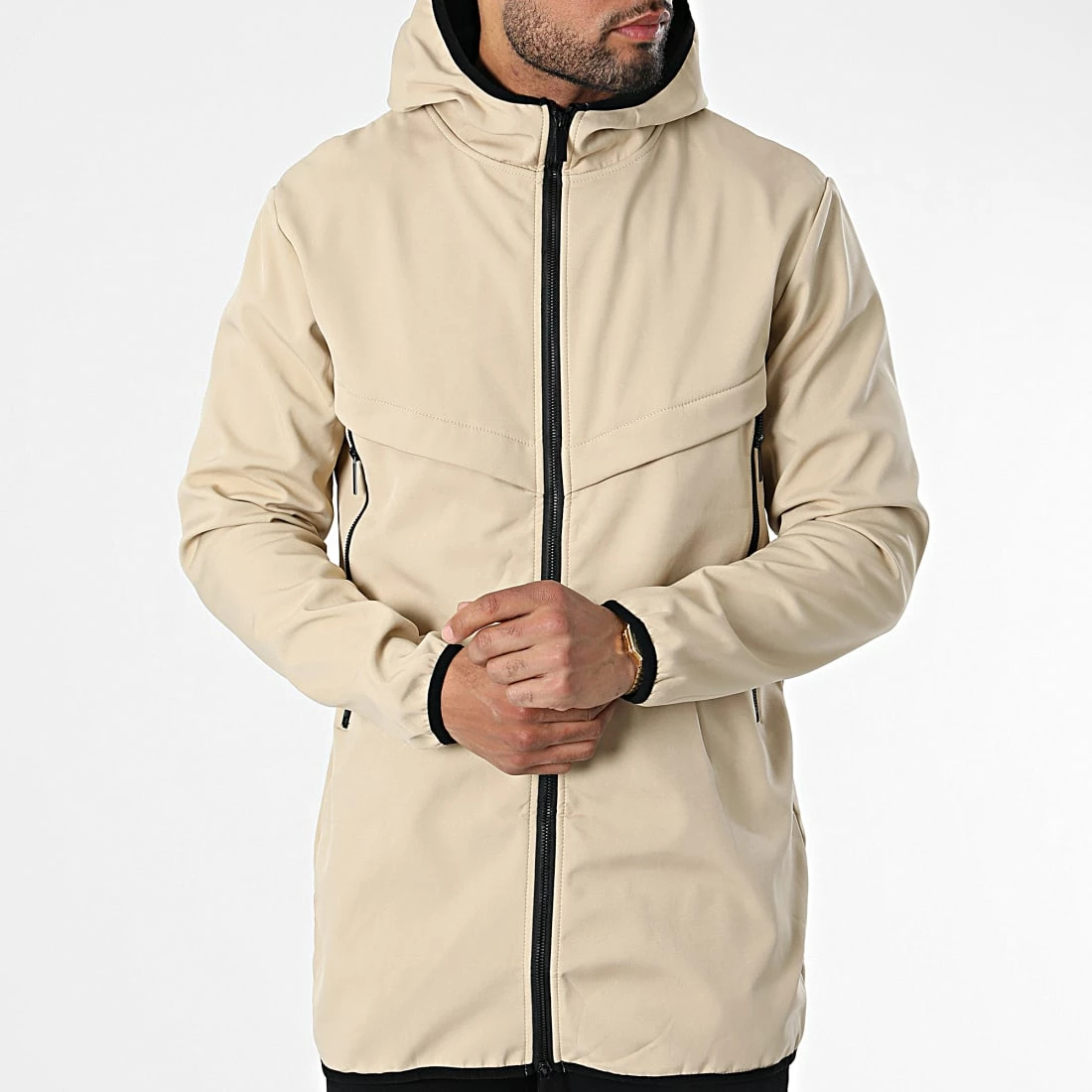 Meilleure vente 🎉 Veste Zippée Capuche E347 Beige de Zayne Paris 🔔 3 Meilleure vente 🎉 Veste Zippée Capuche E347 Beige de Zayne Paris 🔔 – Image 3