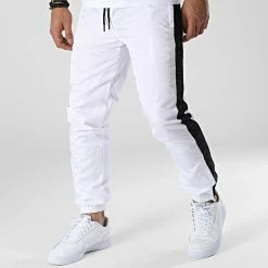 Meilleur prix 🤩 Pantalon Jogging A Bandes TX-806 Blanc de Zayne Paris 😀
