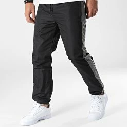Remise ❤️ Pantalon Jogging A Bandes TX-806 Noir Réfléchissant de Zayne Paris 💯