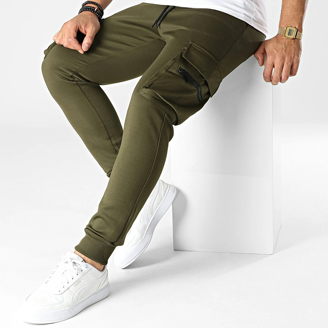 Meilleure affaire 🎁 Pantalon Jogging TX819 Vert Kaki de Zayne Paris 😀 3 Meilleure affaire 🎁 Pantalon Jogging TX819 Vert Kaki de Zayne Paris 😀 – Image 3